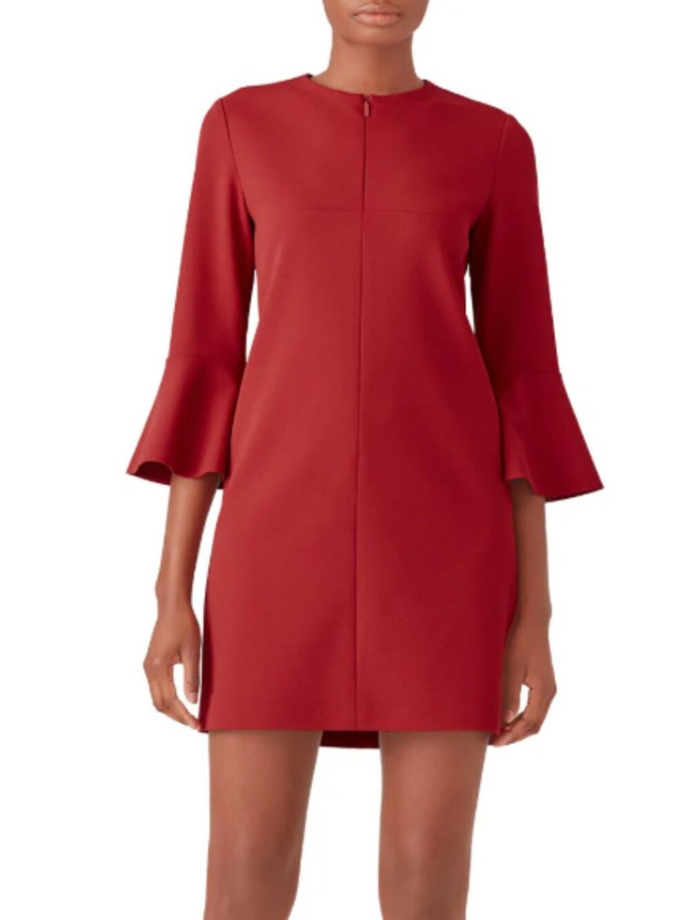 NWOT TIBI Structured Crepe Mini Dress, 10, Bell Sleeves, Work, Cocktail, Maroon